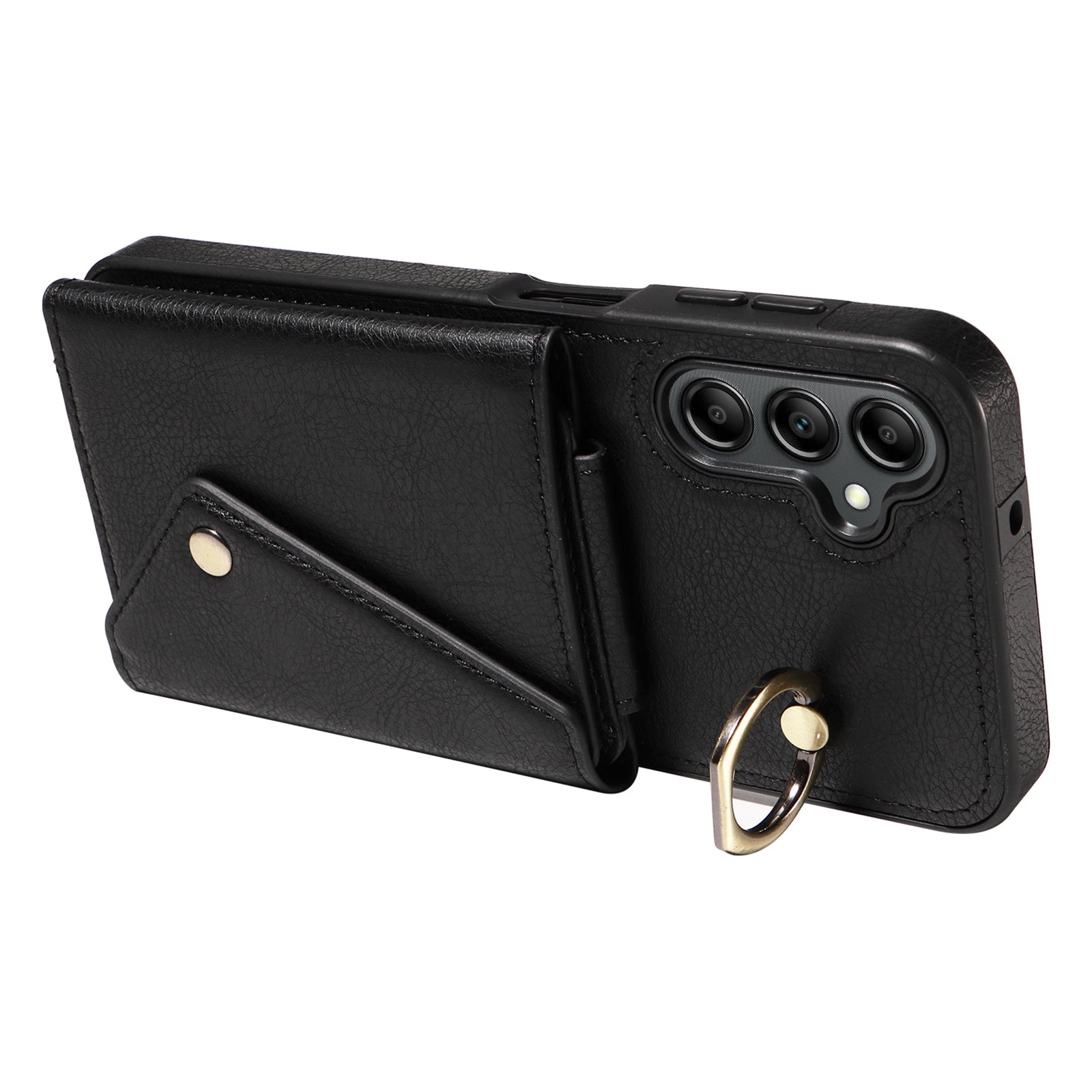 002 For Samsung Galaxy A14 4G 5G Card Bag Ring Kickstand Cover Litchi Texture Leather Coated TPU Phone Case with Shoulder Strap 002 For Samsung Galaxy A14 4G 5G Card Bag Ring Kickstand Cover Litchi Texture Leather Coated TPU Phone Case with Shoulder Strap